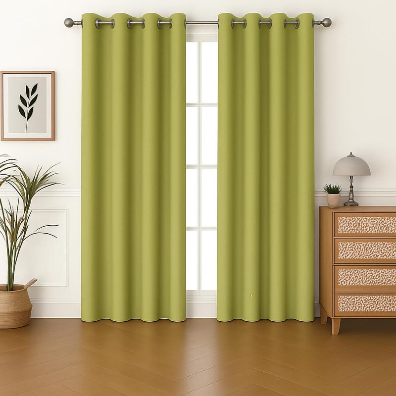 Amali Regal Dimout curtains with 16 Grommets in 2 panels Size (W132 x L 274cm) for living room Decor or bedroom window noise reduction and light blocking - Image 1