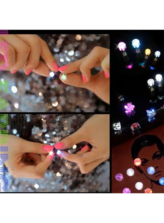 أقراط سباركل آند شاين LED (مضيئة) – أزرار متغيرة الألوان مضيئة للرجال والنساء والمراهقين – مثالية للحفلات والسهرات والنوادي الليلية (زوج من قطعتين - أبيض) - Image 2