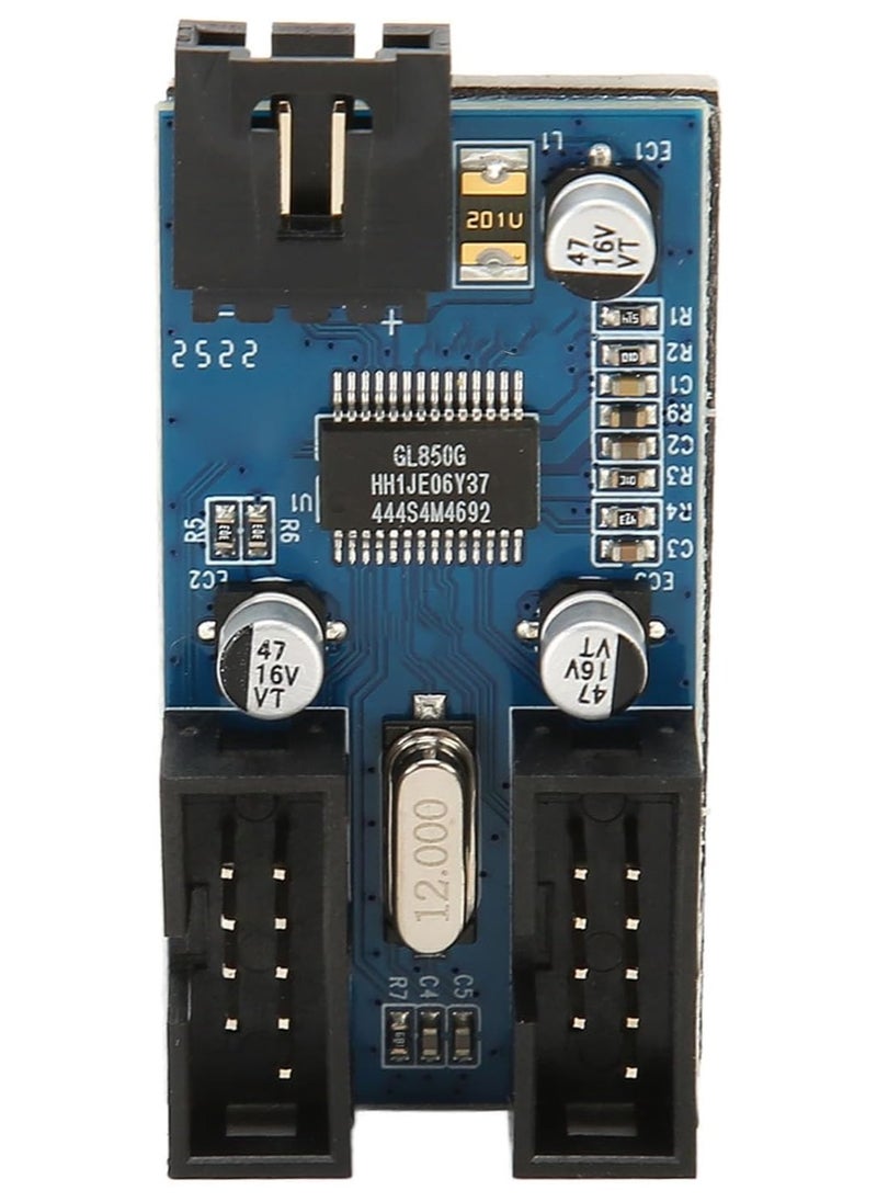 erorex 9pin USB Header Splitter, Increase Efficiency 1 To 2 Motherboard 9pin USB Header Splitter Stable Power Supply for PC  - Image 3