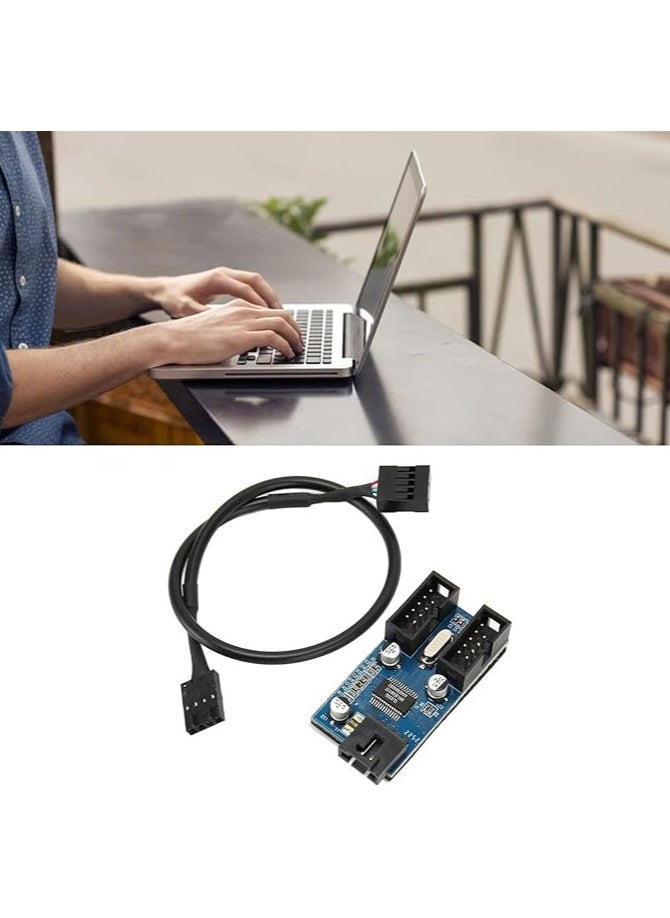 erorex 9pin USB Header Splitter, Increase Efficiency 1 To 2 Motherboard 9pin USB Header Splitter Stable Power Supply for PC  - Image 4