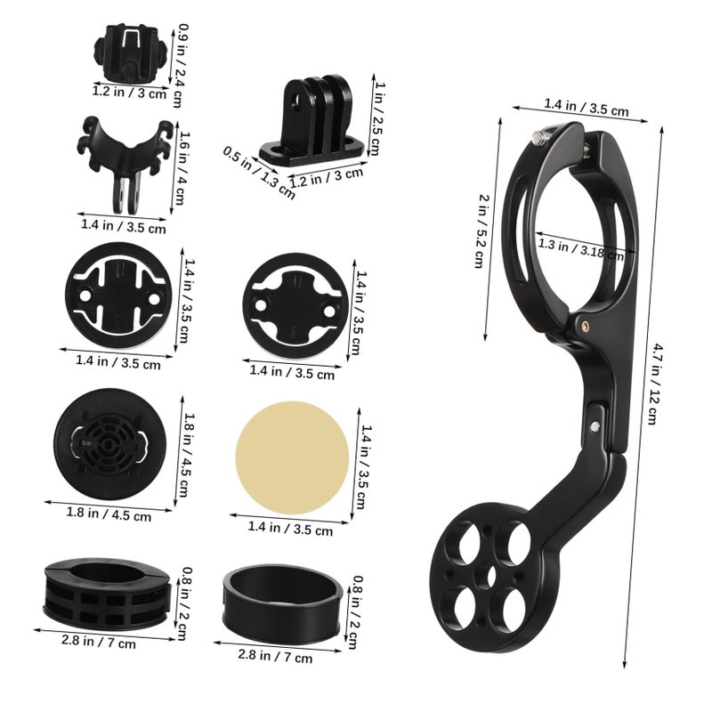 Bicycle Phone Mount Holder Extension Bracket for Speedometer GPS Black - Image 3