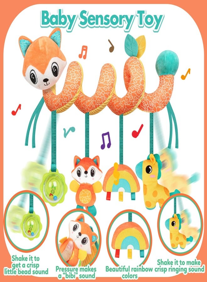 GKDOMS Baby Car Seat Toys Activity Stroller Toy for Boys Girls 0 3 6 9 10 12 Months, Spiral Hanging Plush Toys, Baby Shower Thank You Gifts - Image 3