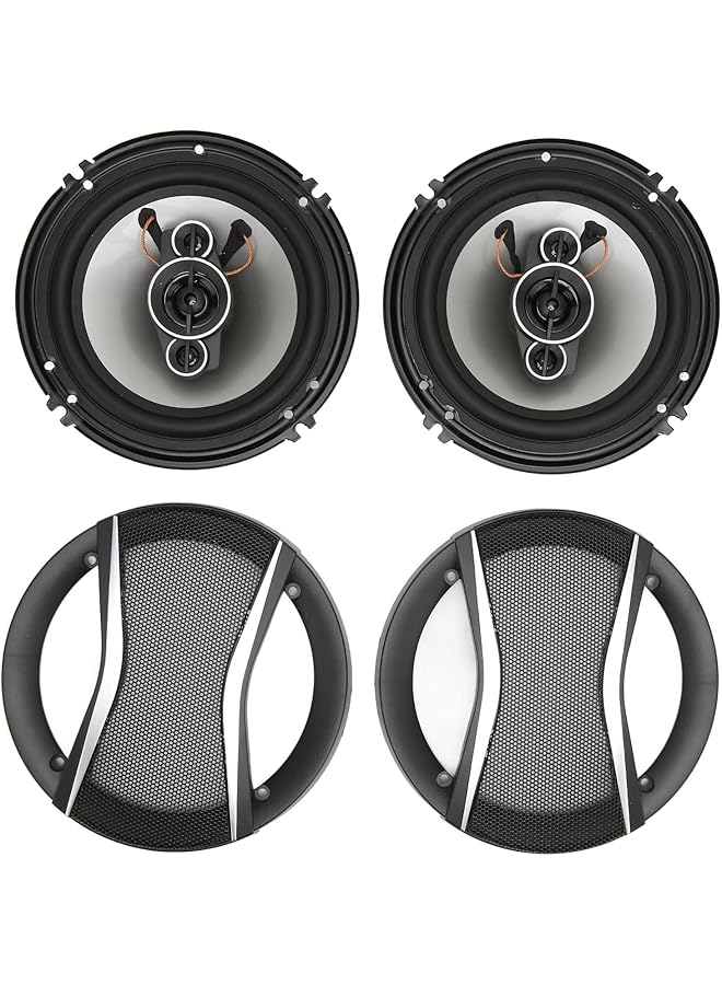 قطعة مكبر صوت محوري للسيارة، ستيريو متعدد الاتجاهات 650 واط صوت واضح مكبر صوت محوري للسيارة، صوت عالي ومنخفض مكبر صوت ممتاز لتبديد الحرارة لأنظمة الصوت في السيارة - Image 1