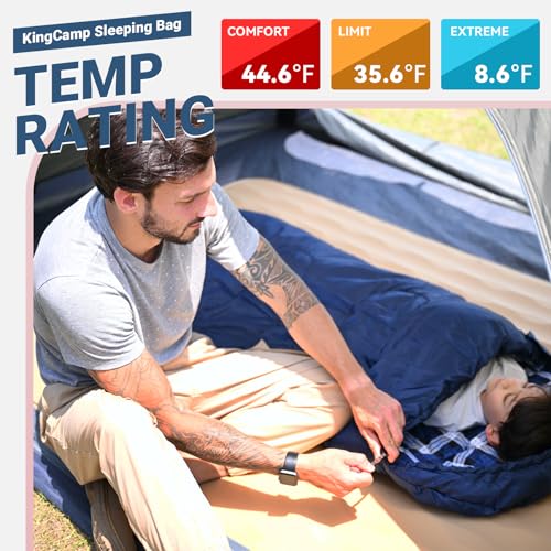 KingCamp 45°F Kids Sleeping Bag, Lightweight Waterproof & Compact Flannel Sleeping Bags Cold Weather & Warm Youth Essentials Gear Accessories for Camping, Fits 10-12 Children up to 4'7"-5'5" Tall - Image 3