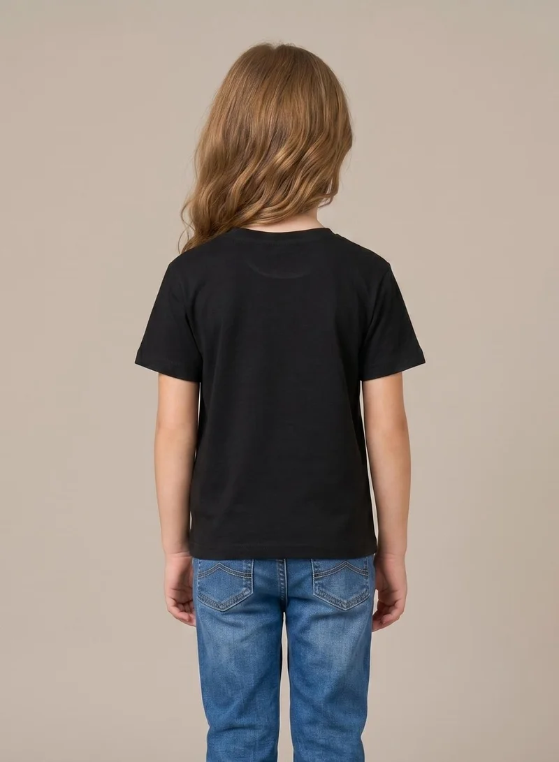 بيبي كلو Girls Chaos Queen Black T-Shirt