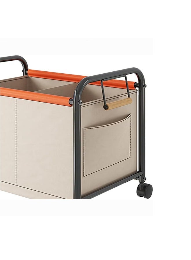 رفوف عربة للعب ، والوجبات الخفيفة ، والملابس ، والكتب ، وما إلى ذلك.، لعبة أشتات سلة التخزين رفوف ، غرف نوم ، غرف المعيشة ، مكاتب ، أربع عجلات سعة كبيرة اتسعت و المنقولة البيج الداكن - Image 4