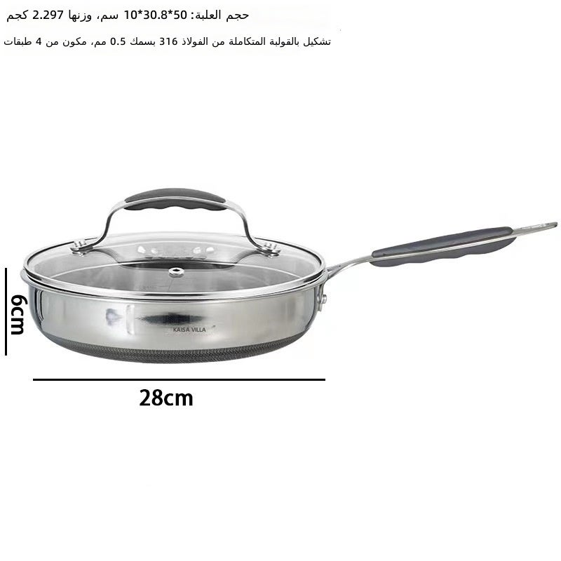 Kaisa Villa 304 Stainless Steel Cookware Set - Soup Pots, Milk Pots, Stew Pots, Frying Pans & Non-Stick Pans for Home  Use - Image 1