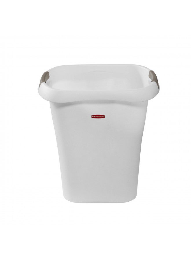 Rubbermaid Rubbermaid Open Top White ,Plastic, Waste Basket, 5.3 Gallon Trash Can, for Kitchen Home Office Use  - Image 2