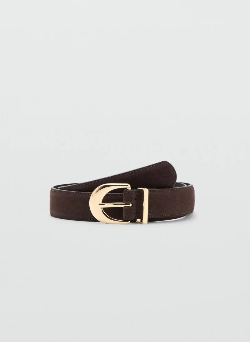 MANGO Oval buckle belt