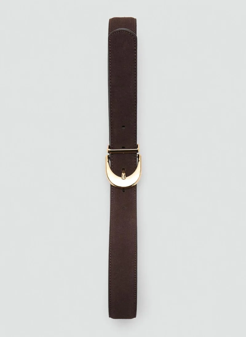 MANGO Oval buckle belt