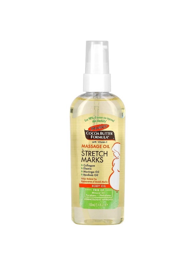 PALMER'S Palmer's, Cocoa Butter Formula, Massage Body Oil for Stretch Marks, 3.4 fl oz (100 ml) - Image 1
