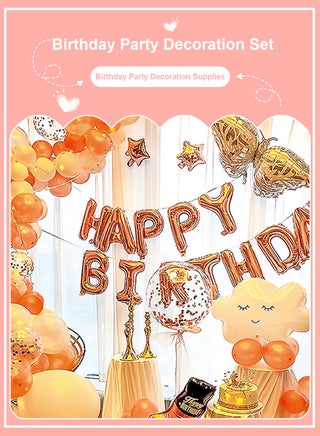 Orange Birthday Balloon Set