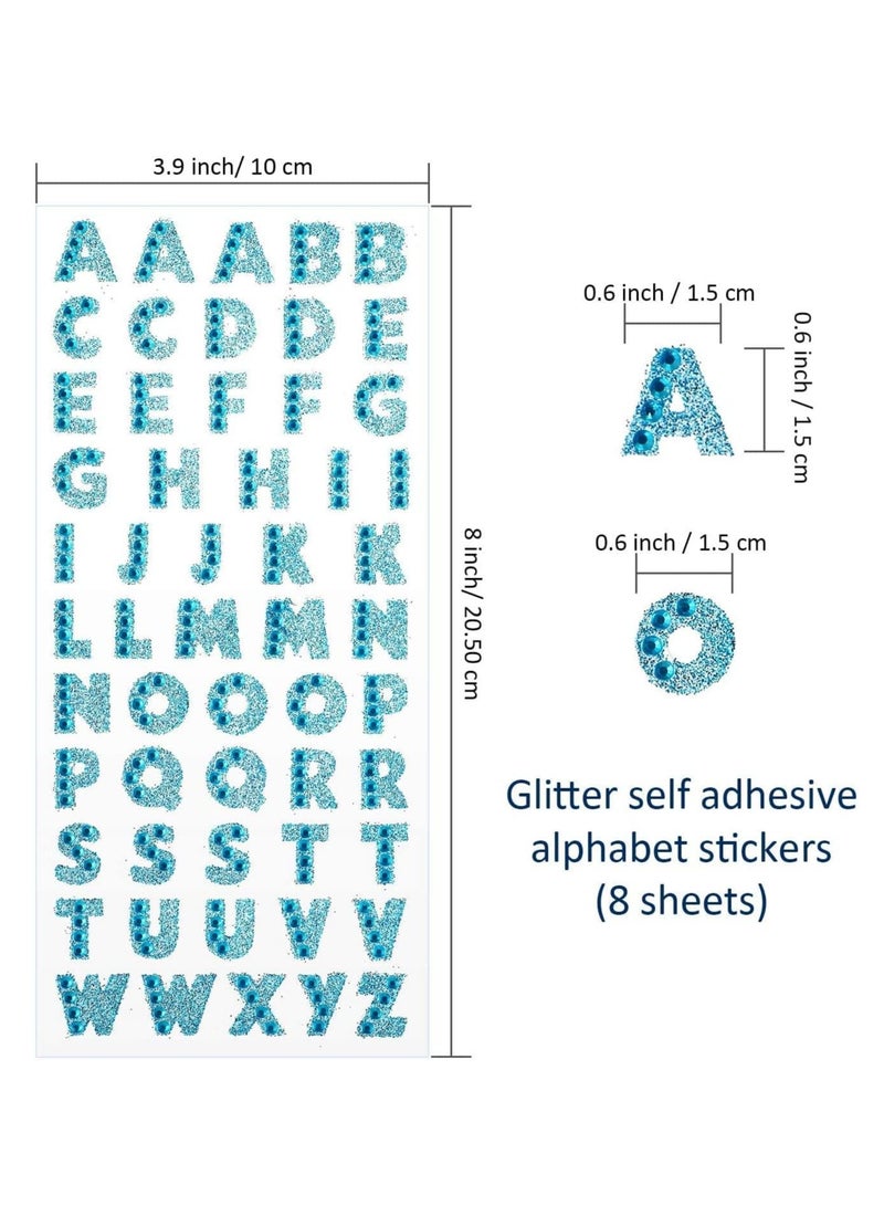FengSVMA 8 Sheets Letter Sticker, Colorful Gift Alphabet Sticker Self Adhesive Letter - Image 2
