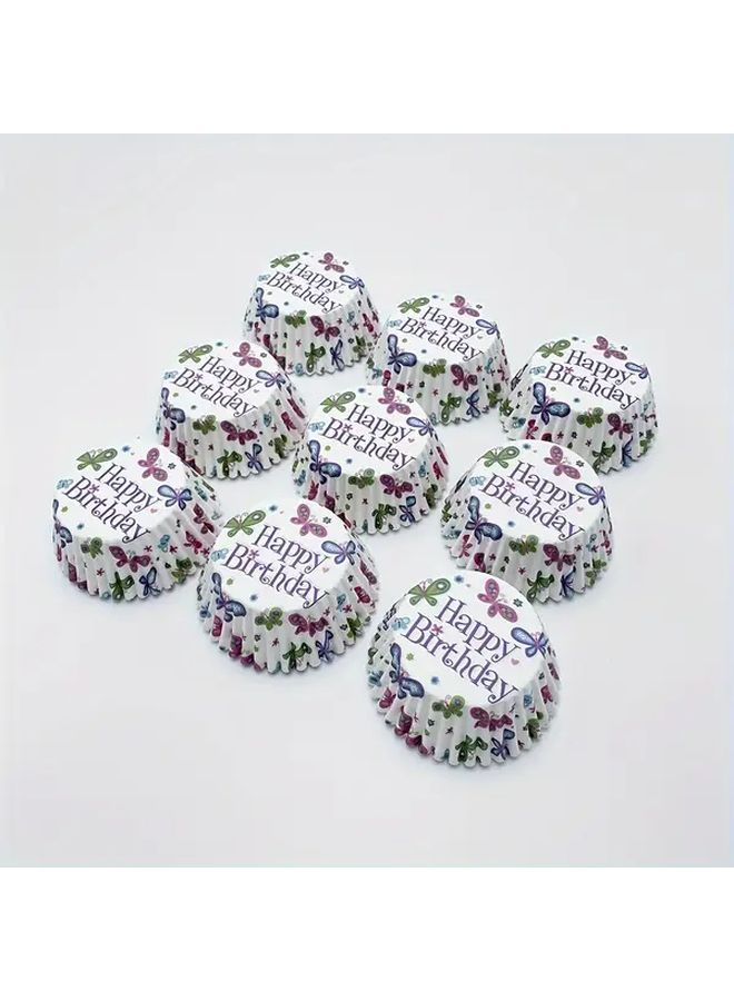 100 Pcs Polychrome Cake Paper Trays Set - Image 1