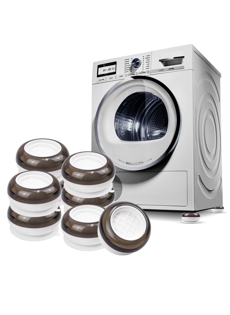 شو وو Anti Vibration Pads for Washing Machine, Rubber Washer Dryer Non Slip Shock Noise Cancelling Foot Mat, Protects Floor Set (White 8 Pack)  - Image 1