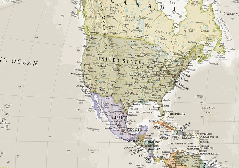 Maps International World Map Classic Style - Front Sheet Lamination - Cartographic Detail (A1 23 (h) x 33 (w) inches) - Image 4