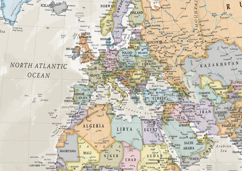 Maps International World Map Classic Style - Front Sheet Lamination - Cartographic Detail (A1 23 (h) x 33 (w) inches) - Image 3