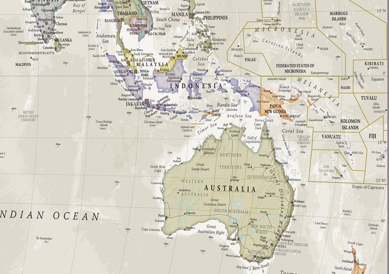 Maps International World Map Classic Style - Front Sheet Lamination - Cartographic Detail (A1 23 (h) x 33 (w) inches) - Image 5