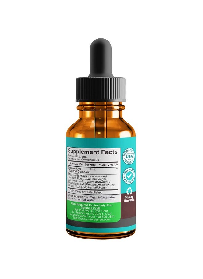 Natures Craft - Liver Support Milk Thistle Tincture Milk Thistle Liquid Herbal Supplement With Artichoke Extract For Liver Cleanse Detox & Repair Liver Detox Cleanse Drops With Dandelion Turmeric And Ginger - Image 1