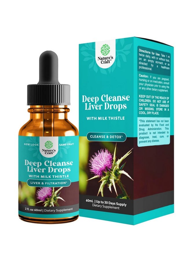 Natures Craft - Liver Support Milk Thistle Tincture Milk Thistle Liquid Herbal Supplement With Artichoke Extract For Liver Cleanse Detox & Repair Liver Detox Cleanse Drops With Dandelion Turmeric And Ginger - Image 1