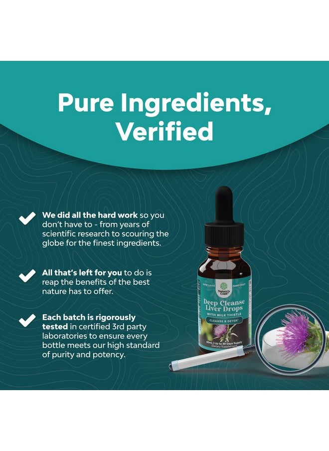 Natures Craft - Liver Support Milk Thistle Tincture Milk Thistle Liquid Herbal Supplement With Artichoke Extract For Liver Cleanse Detox & Repair Liver Detox Cleanse Drops With Dandelion Turmeric And Ginger - Image 1
