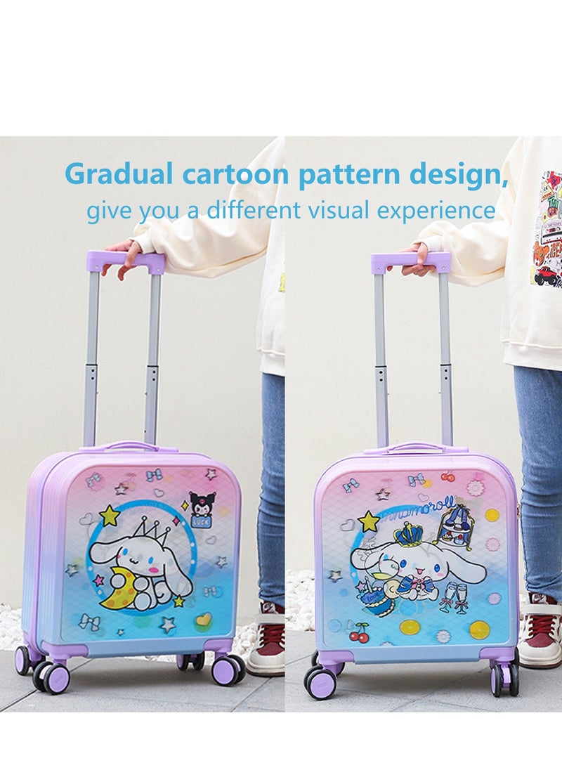 Generic Kids Rolling Luggage, 20" Kids Suitcase with 3D Multiple View Design, ABS PC Material, Cute Cartoon Character Pattern Travel Trolley Case for Girls Boys Children  - Image 2