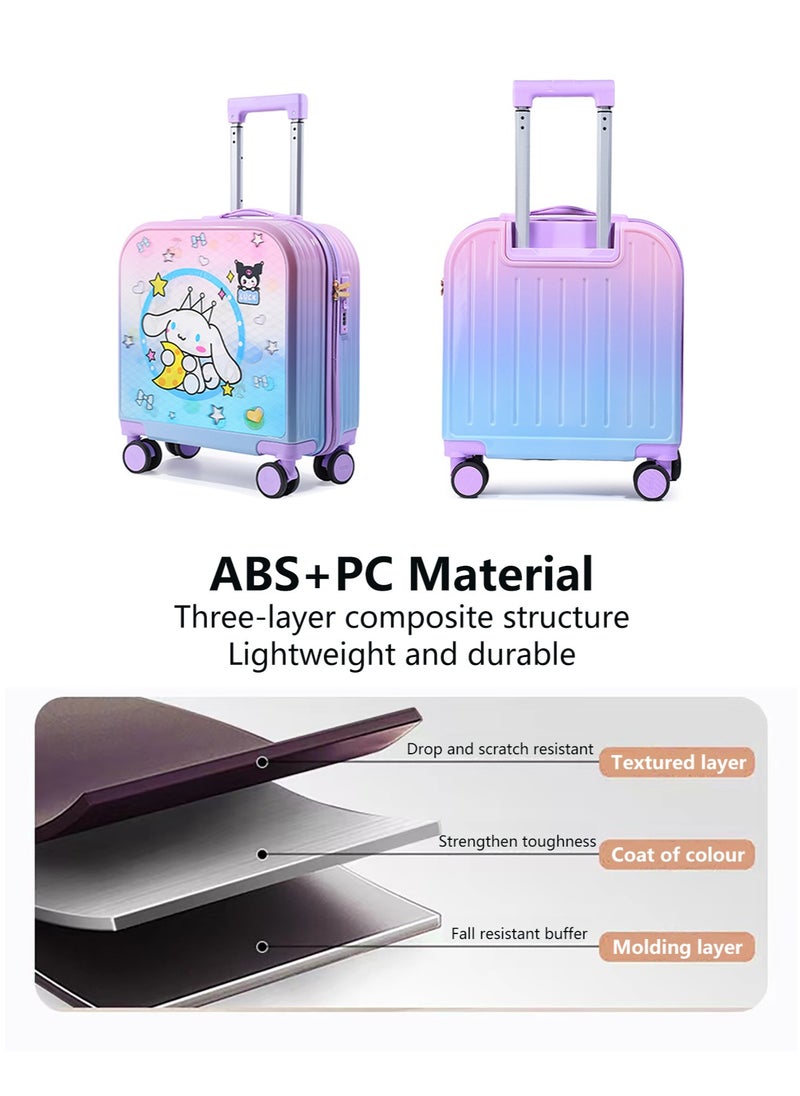 Generic Kids Rolling Luggage, 20" Kids Suitcase with 3D Multiple View Design, ABS PC Material, Cute Cartoon Character Pattern Travel Trolley Case for Girls Boys Children  - Image 4