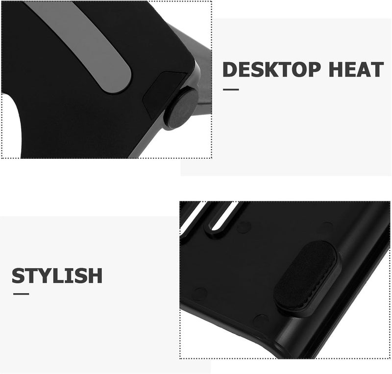 دعامة للكمبيوتر المحمول وحامل تبريد للمكتب، رف قابل للطي للكمبيوتر المحمول مع سطح مهوى، دعامة للدفتر الرصاصي باللون الرمادي للاستخدام المنزلي والمكتبي - Image 3