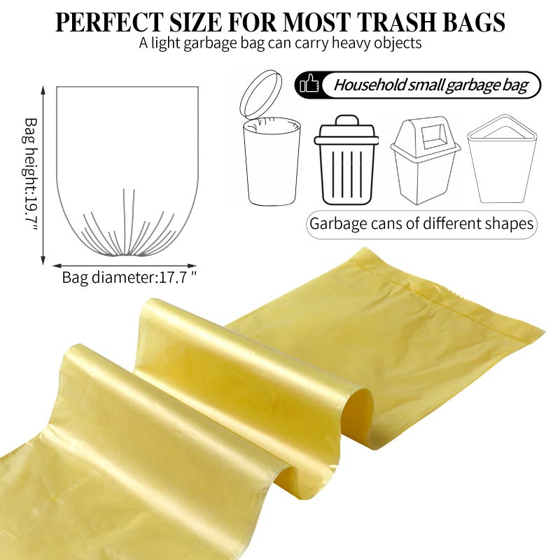 HDY 5 Rolls Small Trash Bags - 100 Counts Durable 4 Gallon Small Garbage Bags for home office kitchen Bathroom Bedroom Trash Can liners（Golden） - Image 3