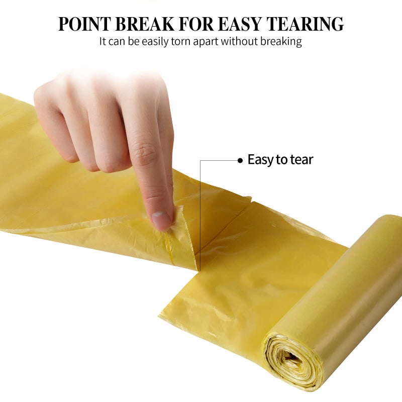 HDY 5 Rolls Small Trash Bags - 100 Counts Durable 4 Gallon Small Garbage Bags for home office kitchen Bathroom Bedroom Trash Can liners（Golden） - Image 2