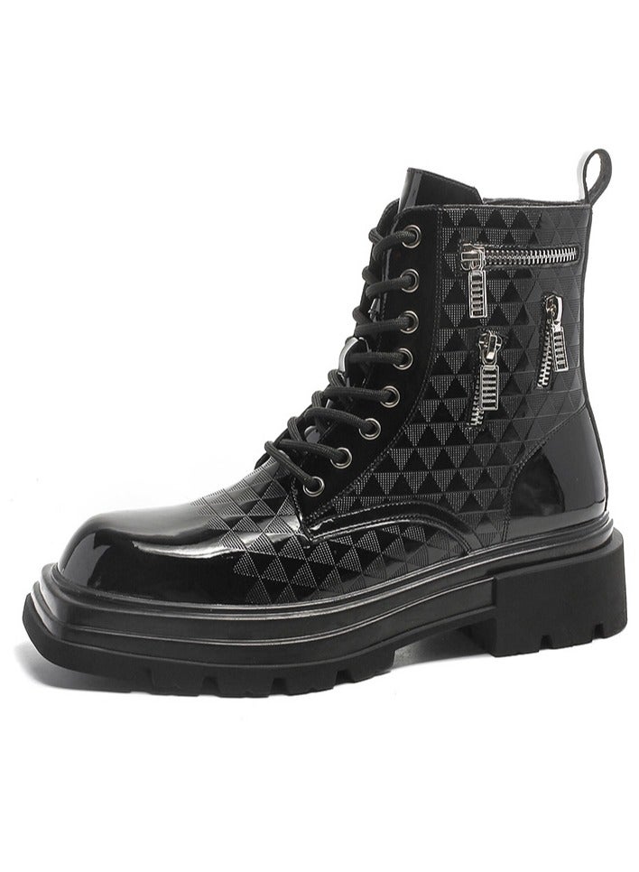 Warrior New Youth Fashion Thick Sole High Top Boots - Image 1