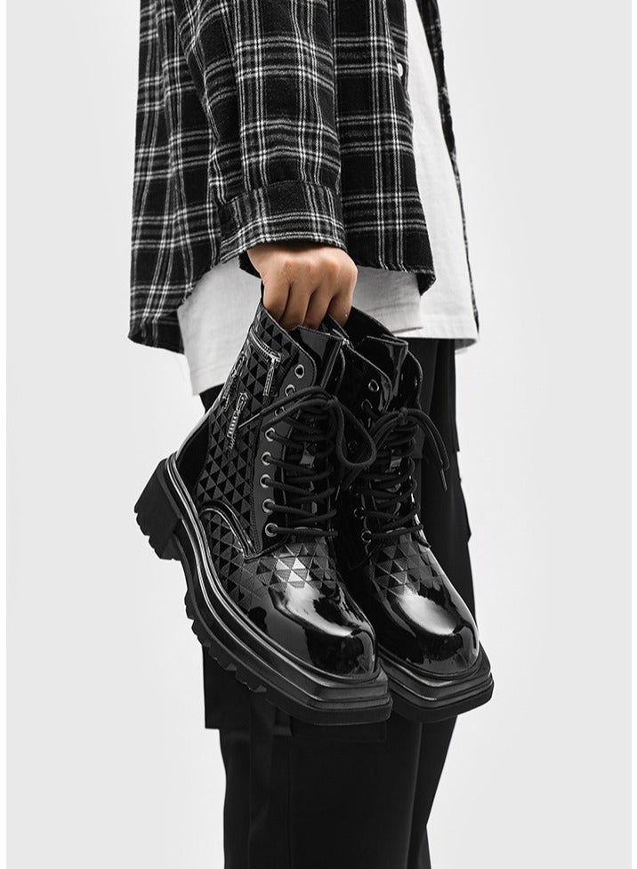 Warrior New Youth Fashion Thick Sole High Top Boots - Image 4