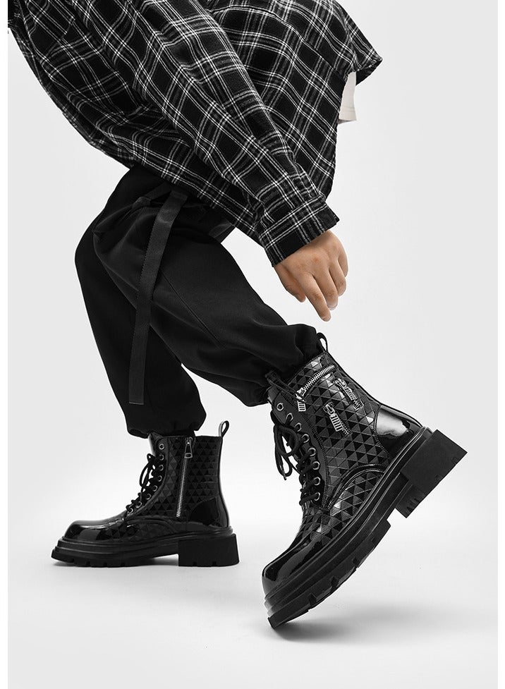 Warrior New Youth Fashion Thick Sole High Top Boots - Image 5