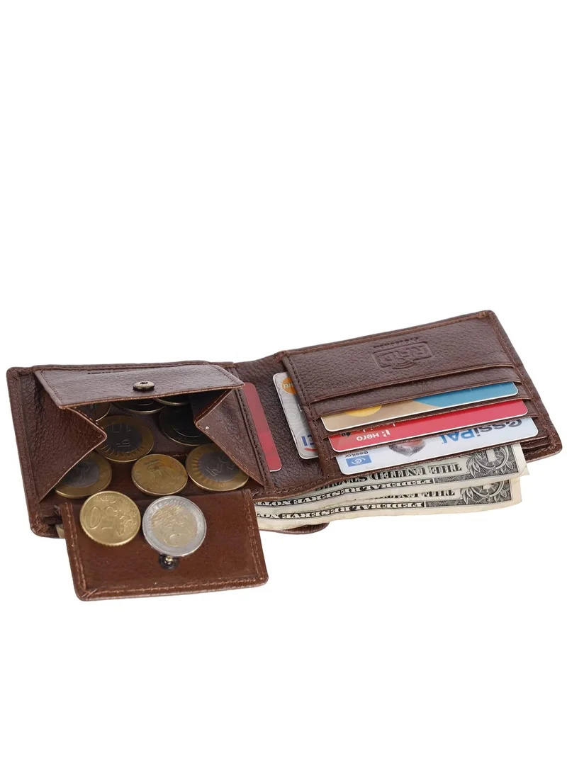 Hammonds Flycatcher  Genuine Leather Wallet and Keychain Combo Gifts for Men -RFID Protected -4 Card Slots- Keychain for Car, Home, Bike -Premium Men's Accessories -Gift for Husband, Friend - for Men | Best Price UAE