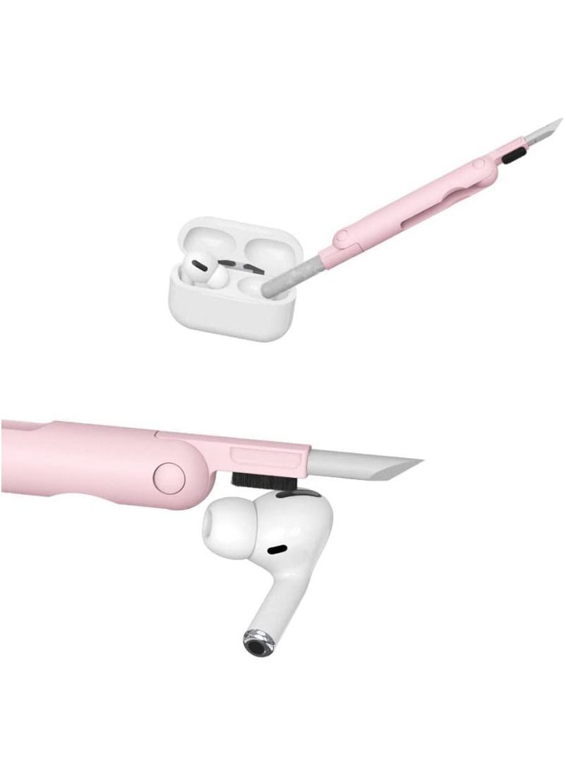 ACLIX - 7 in 1 Keyboard Cleaner Set, Computer MacBook Earphone Cleaning Kit, Tablet and Screen Dust Brush Pink - Image 1