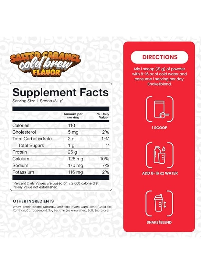 Basic Supplements Basic Whey Protein Isolate, 26G Protein, 0G Fat, Gluten-Free, Rbst-Free, Rapid Absorption, 110 Calories (5 Lb, Salted Caramel Cold Brew)