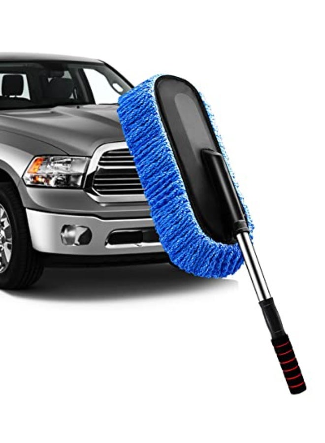 jaexest YeewayVeh Car Duster, Extendable Long Handle Microfiber Car Duster Exterior Scratch Free Car Cleaning Tool, Car Dust Brush for Truck, Pickup, SUV, RV, Motorcycle, Boats and Home Cleaning (Blue) - Image 1