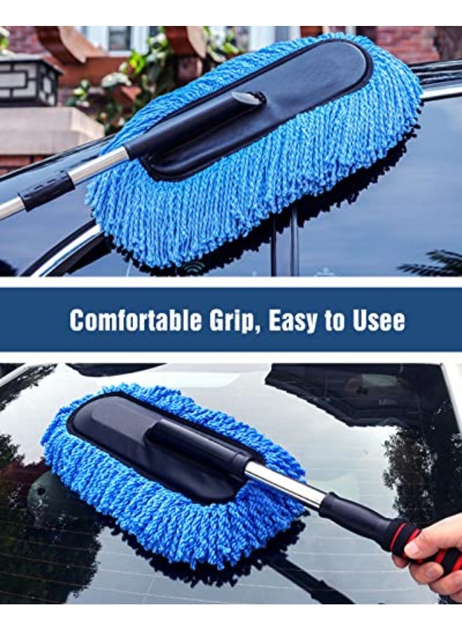 jaexest YeewayVeh Car Duster, Extendable Long Handle Microfiber Car Duster Exterior Scratch Free Car Cleaning Tool, Car Dust Brush for Truck, Pickup, SUV, RV, Motorcycle, Boats and Home Cleaning (Blue) - Image 5