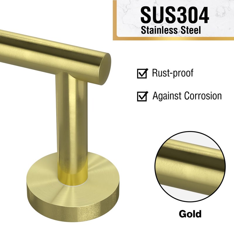 HITSLAM GOLD POARDET PAPER MOUNT جدار مزدوج ما بعد محور ورق التواليت حامل لفة لفة SUS304 - Image 2