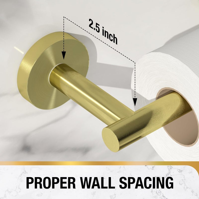 HITSLAM GOLD POARDET PAPER MOUNT جدار مزدوج ما بعد محور ورق التواليت حامل لفة لفة SUS304 - Image 3