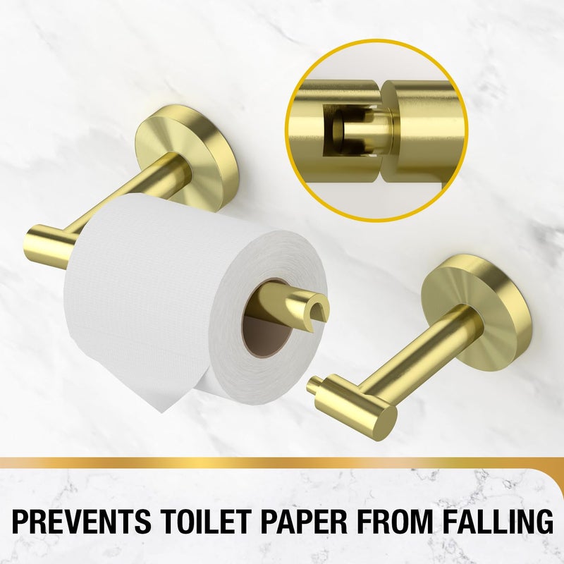 HITSLAM GOLD POARDET PAPER MOUNT جدار مزدوج ما بعد محور ورق التواليت حامل لفة لفة SUS304 - Image 1