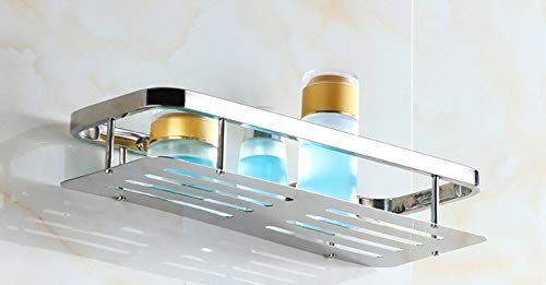 Tagve Stainless Steel Wall Mount Rectangle Bathroom Shelf Rack Shower Caddy Basket Polished Finish 12 Inch - Image 2
