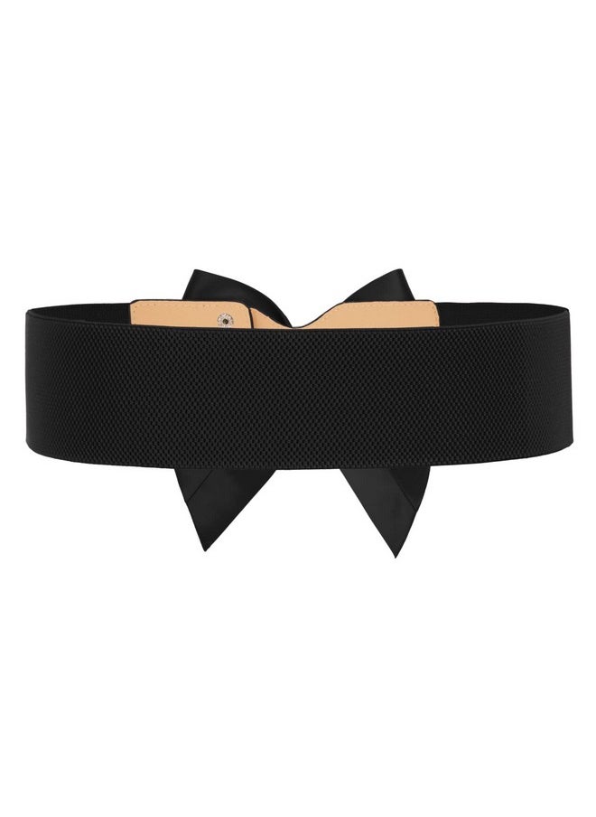 Women'S Fashionable Bowknot Wide Belt Lady Stretch Belts(S Ribbonblack) - pzsku/ZC8E5E52252007890334BZ/45/_/1718271569/d8529236-4ae3-45a9-b881-db0971eb43ab