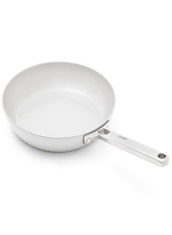 Ember Cookware Arcilla Ceramic Frying Pan 24cm | Non Stick Induction Cookware | Non Toxic Pan | ISI Certified | Ceramic Fry Pan for Cooking | Steel Handle | 5-Year Warranty | Grey - Image 1