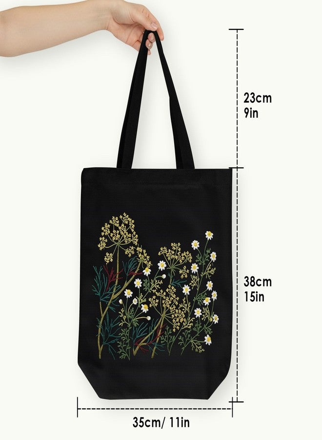 ERKOON Canvas Tote Bag Embroidery Kit for Beginners, Floral Arts Crafts Cross Stitch Kits for Adults Including Stamped Embroidery Bag with Hoops, Needle, Instruction and Color Threads(Chamomile) - Image 5
