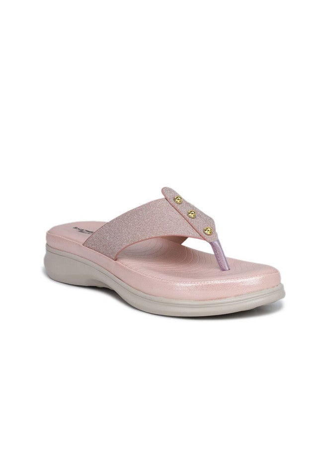 She Zone Pink Embellished Open Toe Platform Sandals for Women - Image 2
