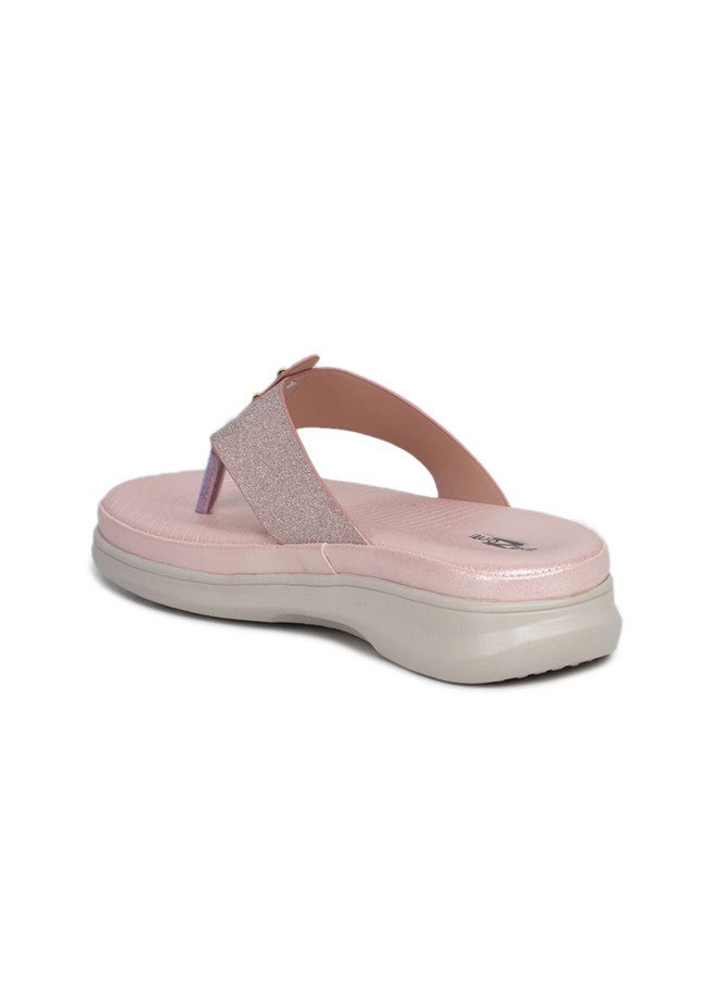 She Zone Pink Embellished Open Toe Platform Sandals for Women - Image 3