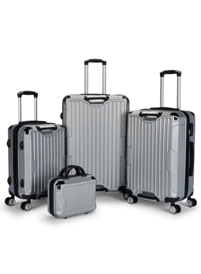 ليمرا طقم شنط سفر من ليمرا مكون من 4 قطع حقائب أمتعة لون فضي - Image 1