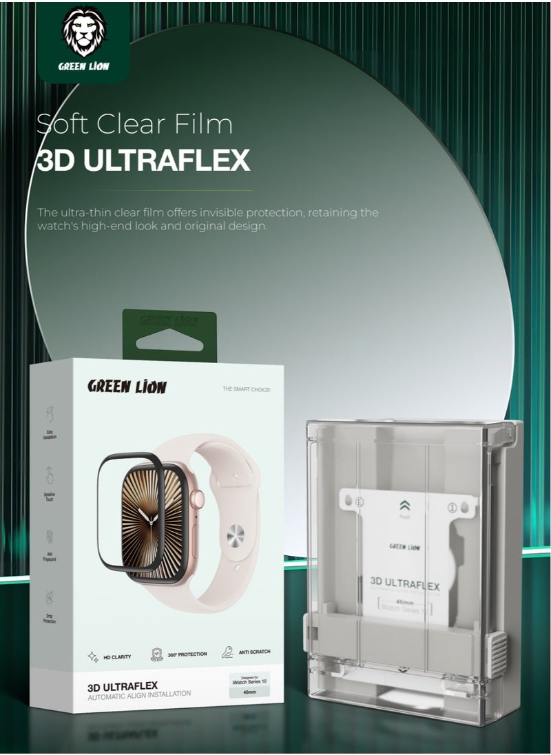 GREEN LION 3D Ultraflex 46MM Smartwatch Screen Protector Smart Watch / Anti Fingerprint / Self-Healing Protection / HD Clarity / Anti Scratch / High-Definition Display / Easy Installation / Sensitive Touch - Clear  - Image 3