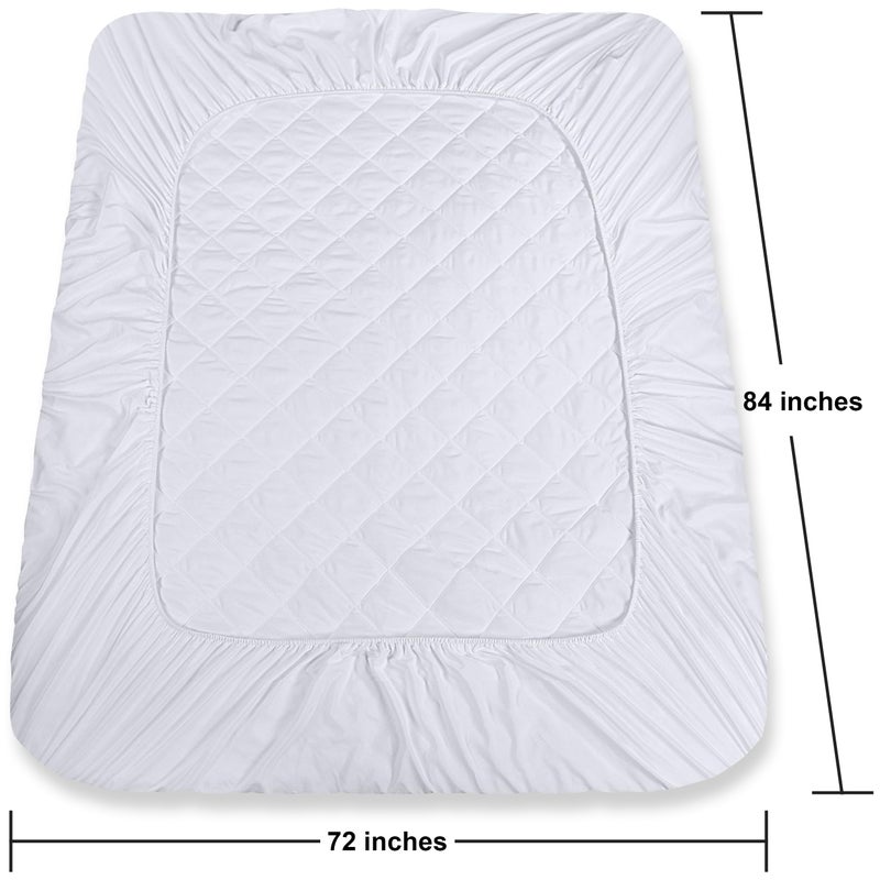 Utopia Bedding Quilted Fitted Mattress Pad, California King Size, Elastic Fitted Mattress Topper Protector and Cover Stretches up to 16 Inches Deep, Machine Washable (White) - Image 4